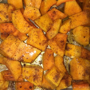 Squash right before going inside the oven